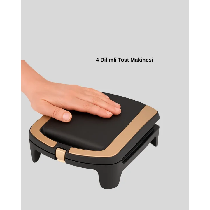 Mey İthalat® Tost Makinesi Isı Kontrollü 4 Dilim Kapasiteli
