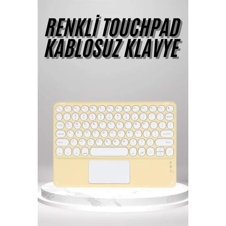 Mey İthalat® Touchpad Uyumlu Bluetooth Klavye Slim Kablosuz Wifi Q Klavye