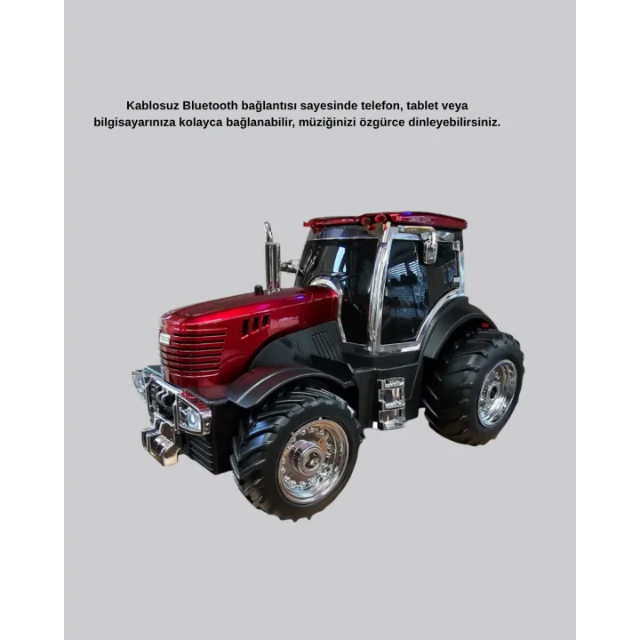 Mey İthalat® Traktör Tasarımlı Bluetooth Hoparlör 12W TWS Destekli Nostaljik Model