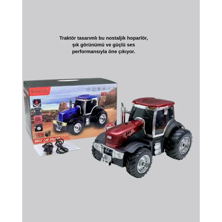 Mey İthalat® Traktör Tasarımlı Bluetooth Hoparlör 12W TWS Destekli Nostaljik Model