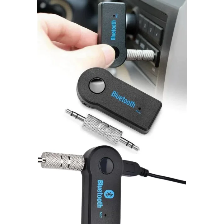 Mey İthalat® Tüm Cihazlara Uyumlu Bluetooth Aux Araç Kiti Siyah