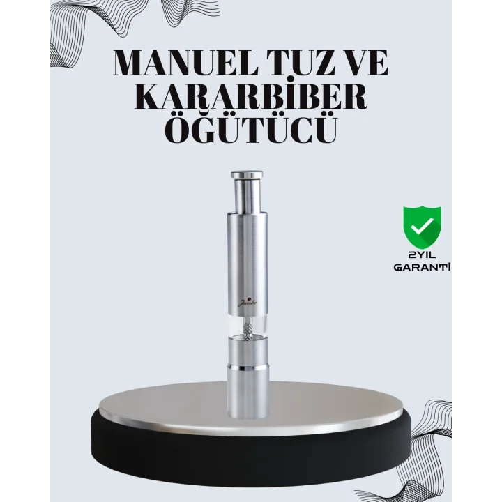 Mey İthalat® Tuz ve Kararbiber Öğütücü - Şeffaf Akrilik Hazne