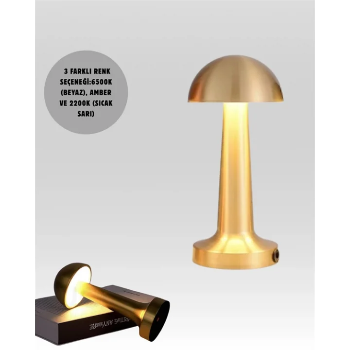 Mey İthalat® USB Şarjlı Dokunmatik LED Masa Lambası – 3 Renk Modu & Dimmer