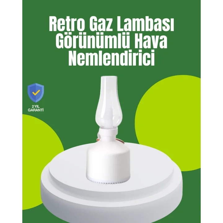 Mey İthalat® USB Şarjlı Retro Gaz Lambası Hava Nemlendirici Led Atmosfer Işıklı
