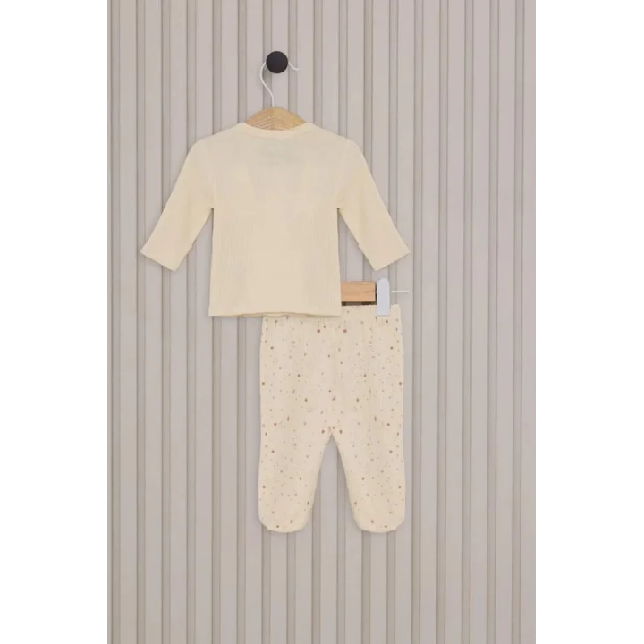 Mey İthalat® U.S.Polo Kız Bebek 5Li Zıbın Seti USB2107 Krem