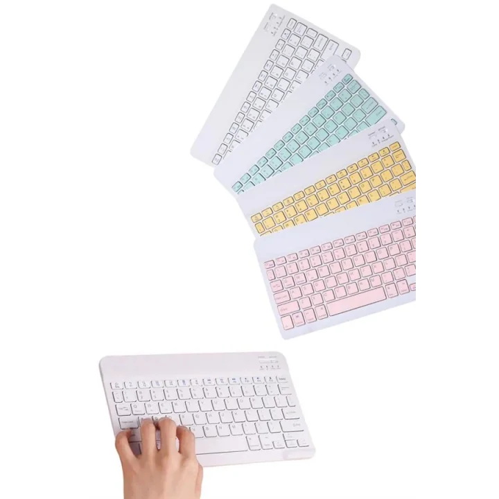 Mey İthalat® Uyumlu Kablosuz Bluetooth Şarj Edilebilir Mini Q Klavye