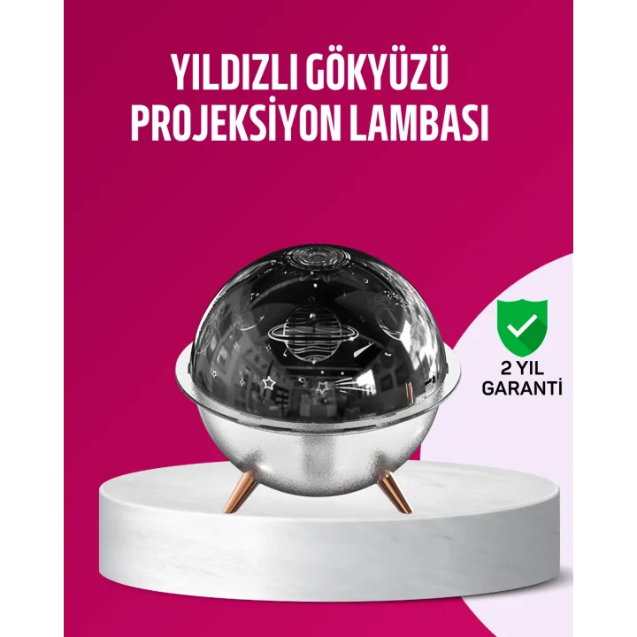 Mey İthalat® Uzay Temalı Projeksiyonlu Nemlendirici USB Güçlü Gece Lambası