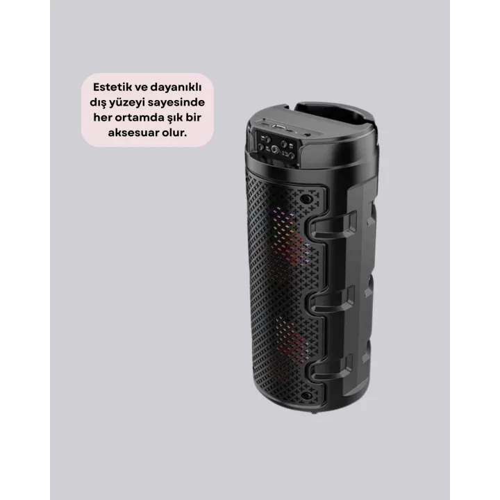 Mey İthalat® Uzun Pil Ömrü Sunan Kablosuz Bluetooth Hoparlör