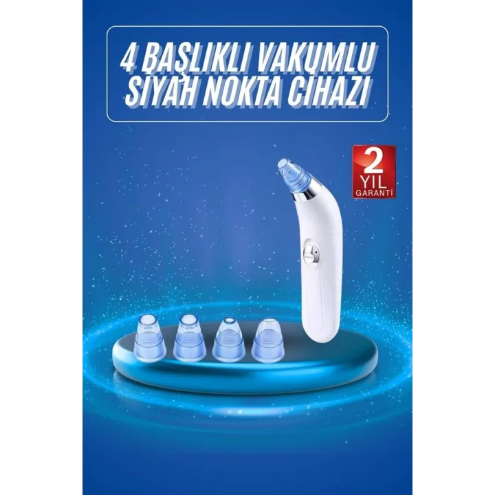 Mey İthalat® Vakumlu Siyah Nokta Ve Yüz Temizleme Cihazı 4 Başlıklı