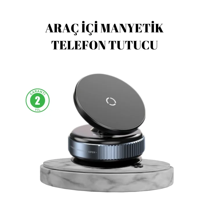 Mey İthalat® Vakumlu Vantuzlu Mıknatıslı Telefon Tutucu 360 Derece Döner