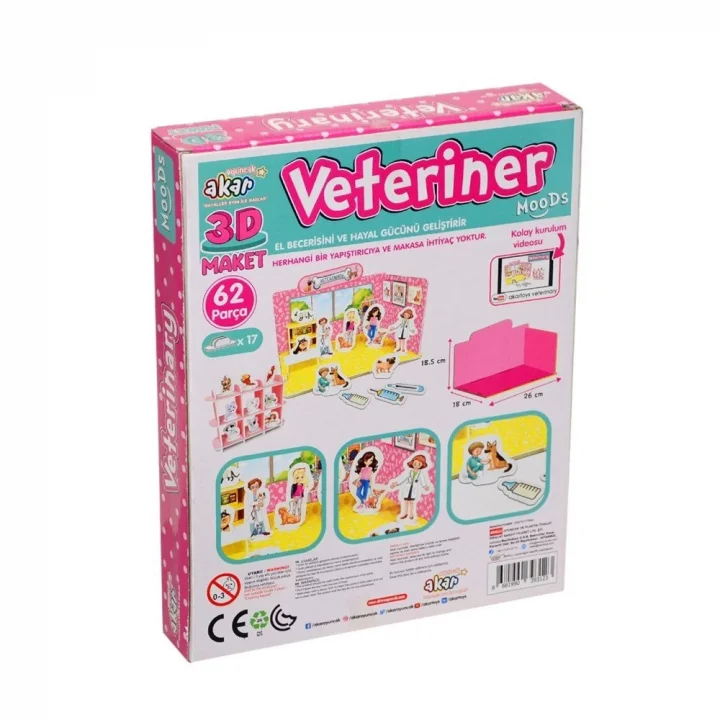 Mey İthalat® Veteriner Maket 3 Boyutlu Puzzle