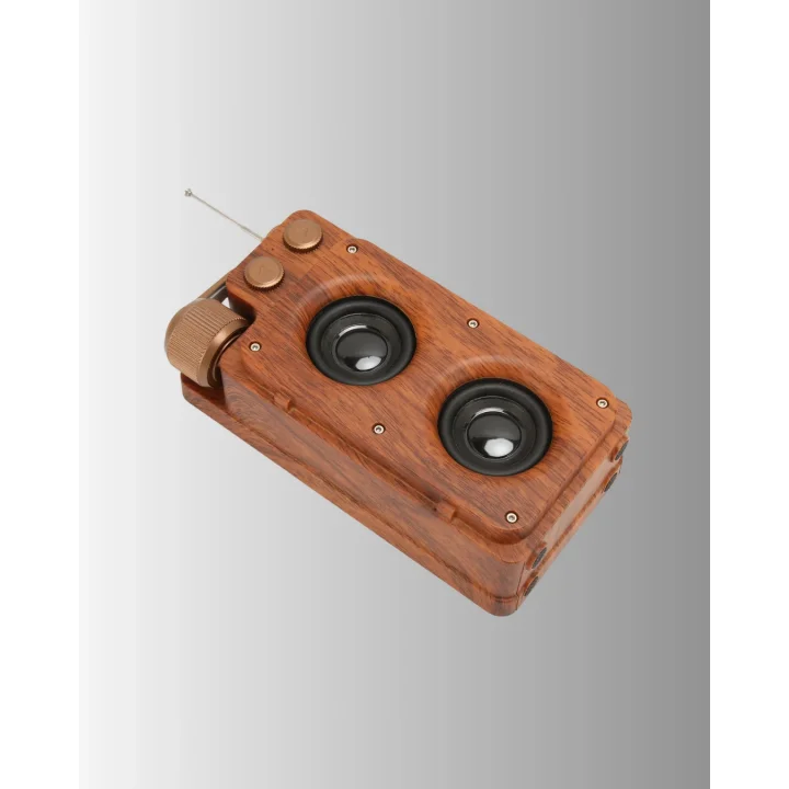 Mey İthalat® Vintage Tasarımlı Bluetooth Hoparlör Uzun Pil Ömürlü ve FM Destekli
