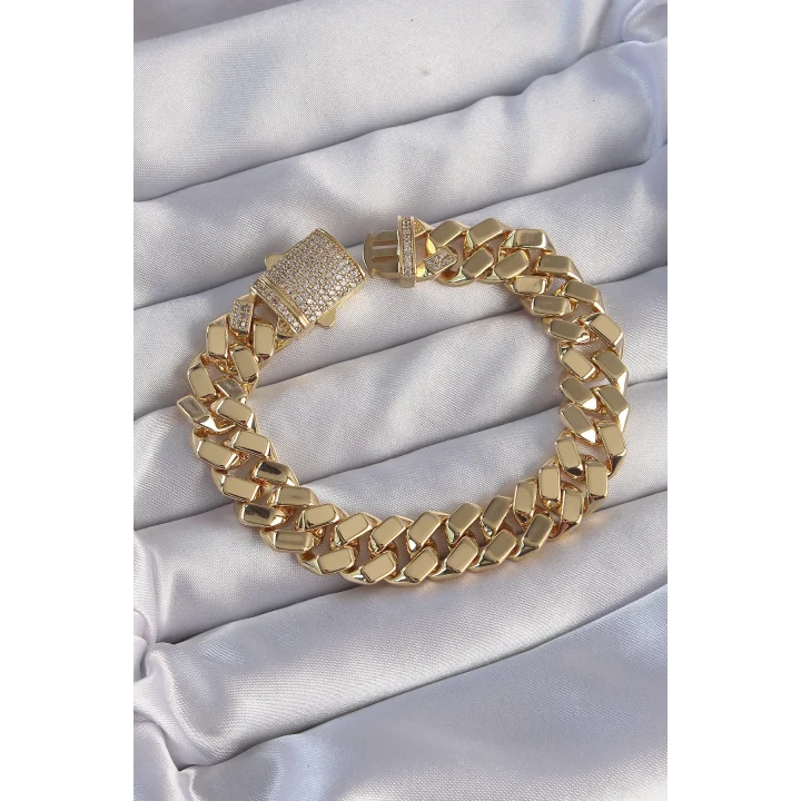 Mey İthalat® Vip Seri Gurmet Zirkon Taşlı Gold Renk Bileklik