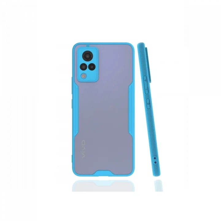 Mey İthalat®  Vivo V21 Kılıf Platin Silikon - Mavi