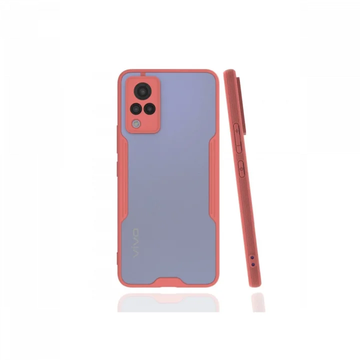 Mey İthalat®  Vivo V21 Kılıf Platin Silikon - Pembe