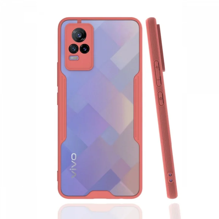 Mey İthalat®  Vivo V21e Kılıf Platin Silikon - Pembe