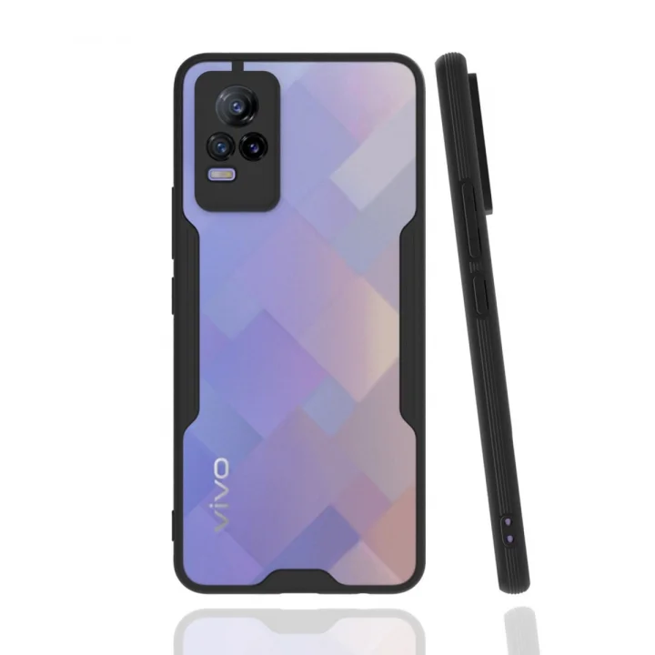Mey İthalat®  Vivo V21e Kılıf Platin Silikon - Siyah