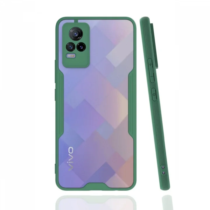 Mey İthalat®  Vivo V21e Kılıf Platin Silikon - Yeşil