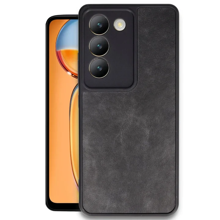 Mey İthalat®  Vivo V30 Lite 4G Kılıf Aras Deri Kapak - Siyah