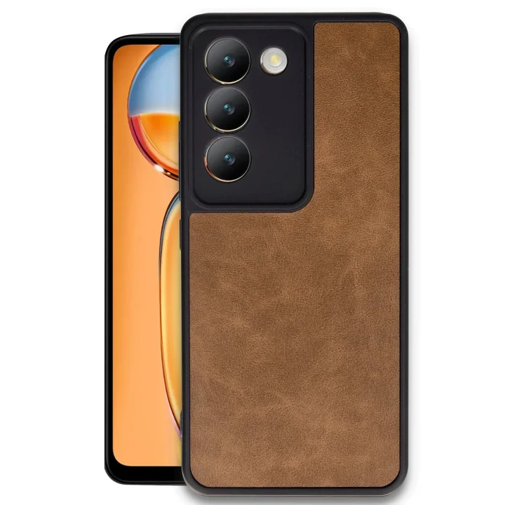 Mey İthalat®  Vivo V30 Lite 4G Kılıf Aras Deri Kapak - Taba
