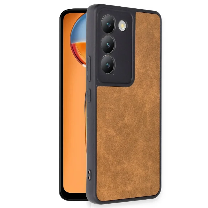 Mey İthalat®  Vivo V30 Lite 4G Kılıf Aras Deri Kapak - Taba