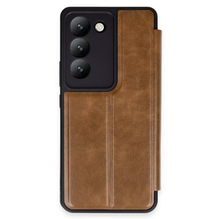 Mey İthalat®  Vivo V30 Lite 4G Kılıf Flip Cover - Taba