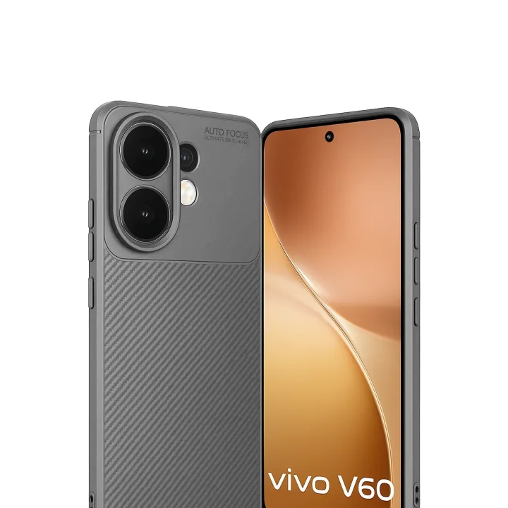 Mey İthalat®  Vivo V60 5G Auto Focus Karbon Kapak - Gri