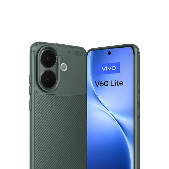 Mey İthalat®  Vivo V60 Lite Auto Focus Karbon Kapak - Koyu Yeşil
