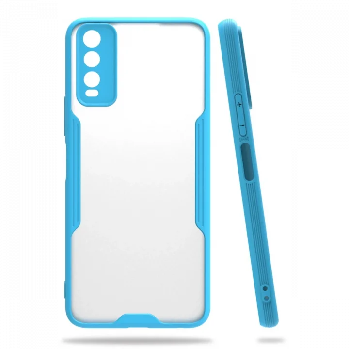 Mey İthalat®  Vivo Y11S Kılıf Platin Silikon - Mavi