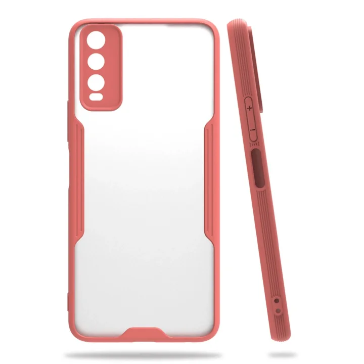 Mey İthalat®  Vivo Y11S Kılıf Platin Silikon - Pembe