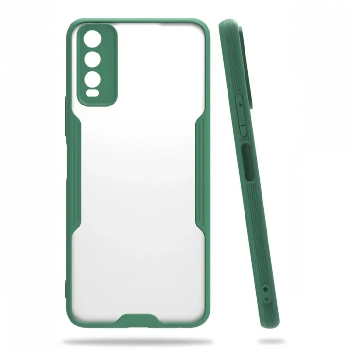 Mey İthalat®  Vivo Y11S Kılıf Platin Silikon - Yeşil