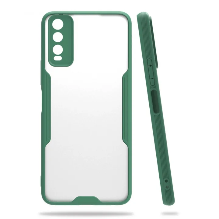 Mey İthalat®  Vivo Y11S Kılıf Platin Silikon - Yeşil