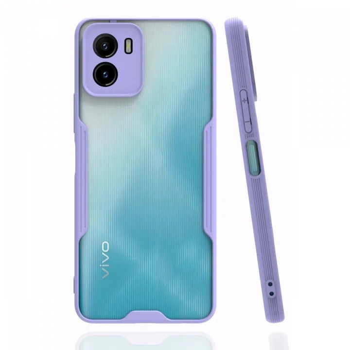 Mey İthalat®  Vivo Y15S Kılıf Platin Silikon - Lila