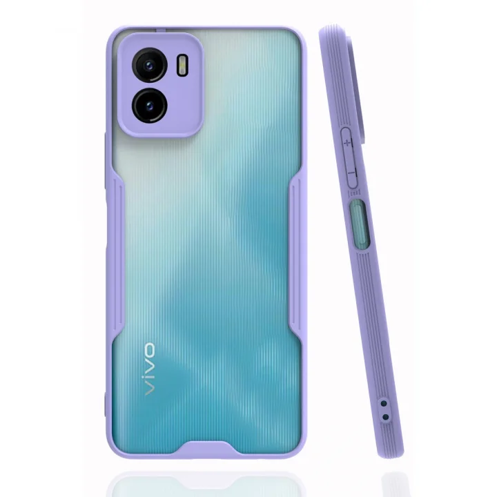 Mey İthalat®  Vivo Y15S Kılıf Platin Silikon - Lila