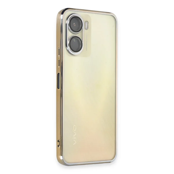 Mey İthalat®  Vivo Y16 Kılıf  Lensli Silikon - Gold