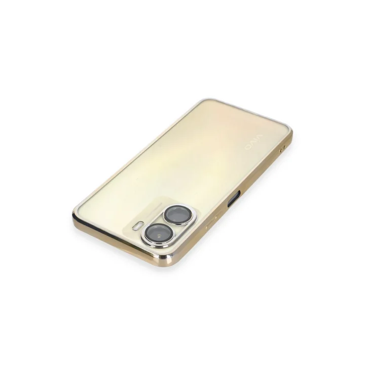Mey İthalat®  Vivo Y16 Kılıf  Lensli Silikon - Gold