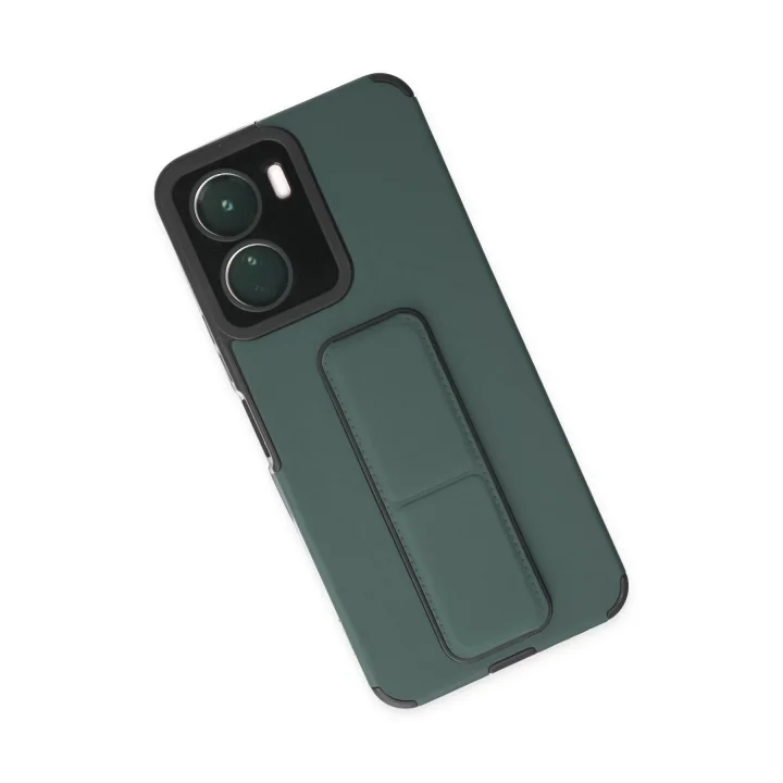 Mey İthalat®  Vivo Y16 Kılıf Mega Standlı Silikon - Yeşil