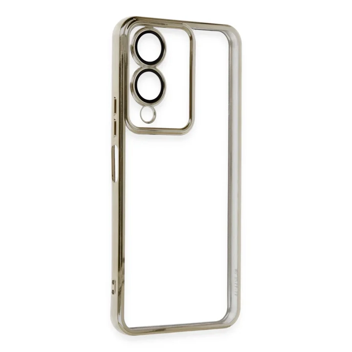 Mey İthalat®  Vivo Y17S Kılıf  Lensli Silikon - Gold