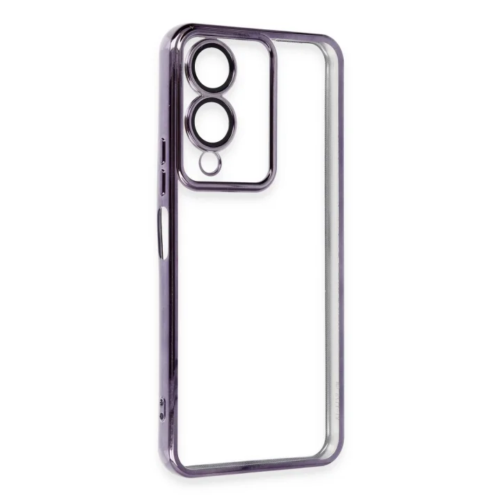 Mey İthalat®  Vivo Y17S Kılıf  Lensli Silikon - Mor