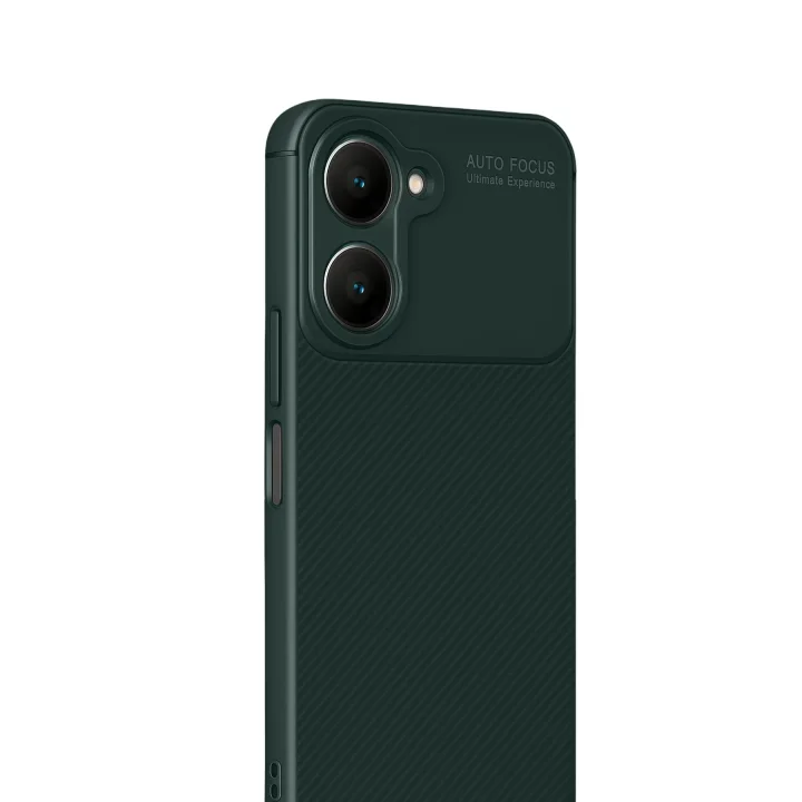 Mey İthalat®  Vivo Y18 Kılıf Auto Focus Karbon Kapak - Koyu Yeşil