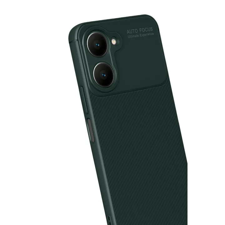 Mey İthalat®  Vivo Y18 Kılıf Auto Focus Karbon Kapak - Koyu Yeşil