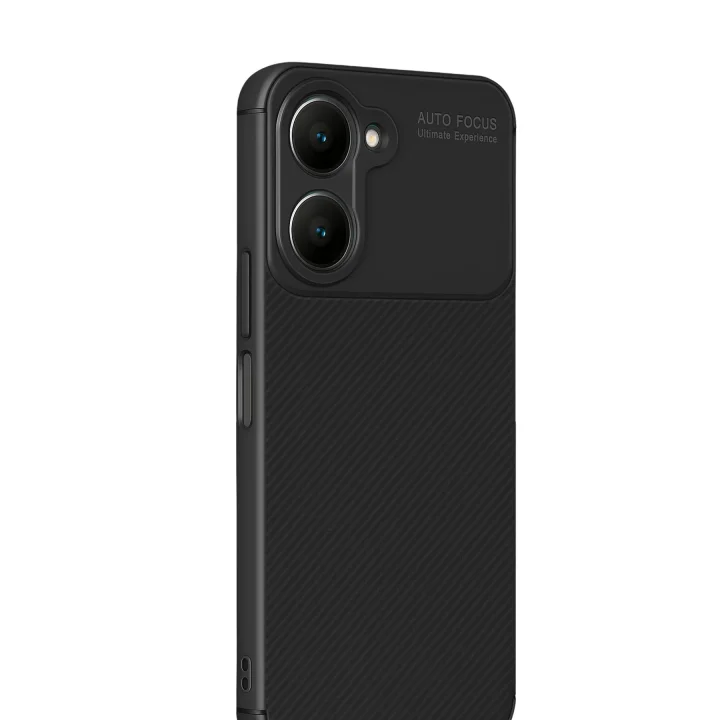 Mey İthalat®  Vivo Y18 Kılıf Auto Focus Karbon Kapak - Siyah