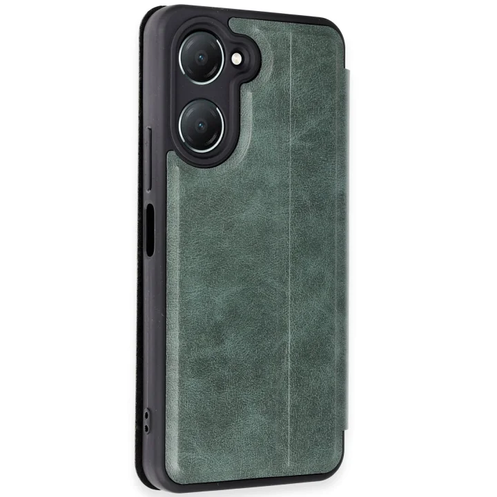 Mey İthalat®  Vivo Y18 Kılıf Flip Cover - Koyu Yeşil