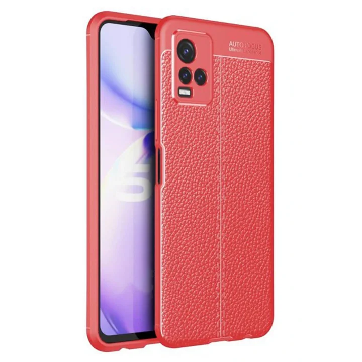 Mey İthalat®  Vivo Y21S Kılıf Auto Focus Kapak - Kırmızı