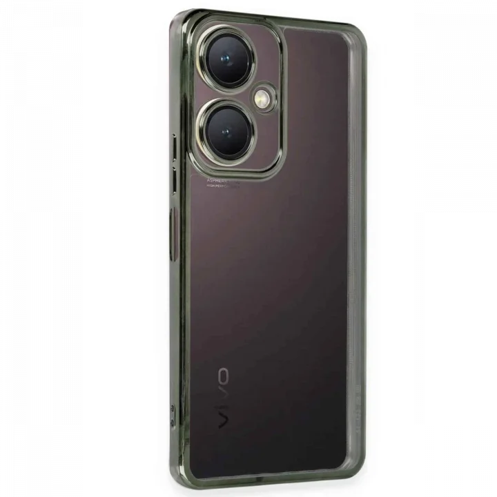 Mey İthalat®  Vivo Y27 Kılıf  Lensli Silikon - Yeşil