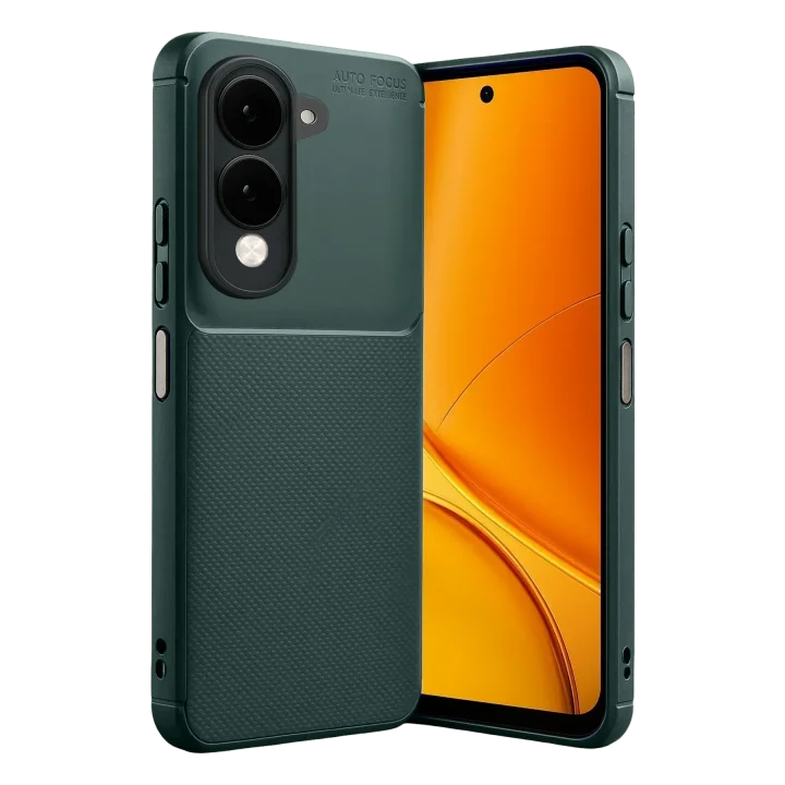 Mey İthalat®  Vivo Y29S Auto Focus Karbon Kapak - Koyu Yeşil