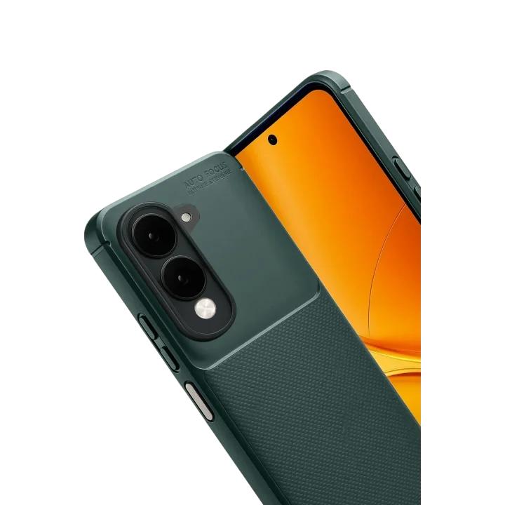 Mey İthalat®  Vivo Y29S Auto Focus Karbon Kapak - Koyu Yeşil
