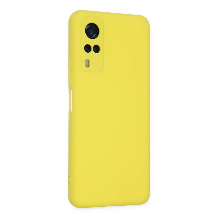 Mey İthalat®  Vivo Y53S Kılıf Nano içi Kadife Silikon - Sarı