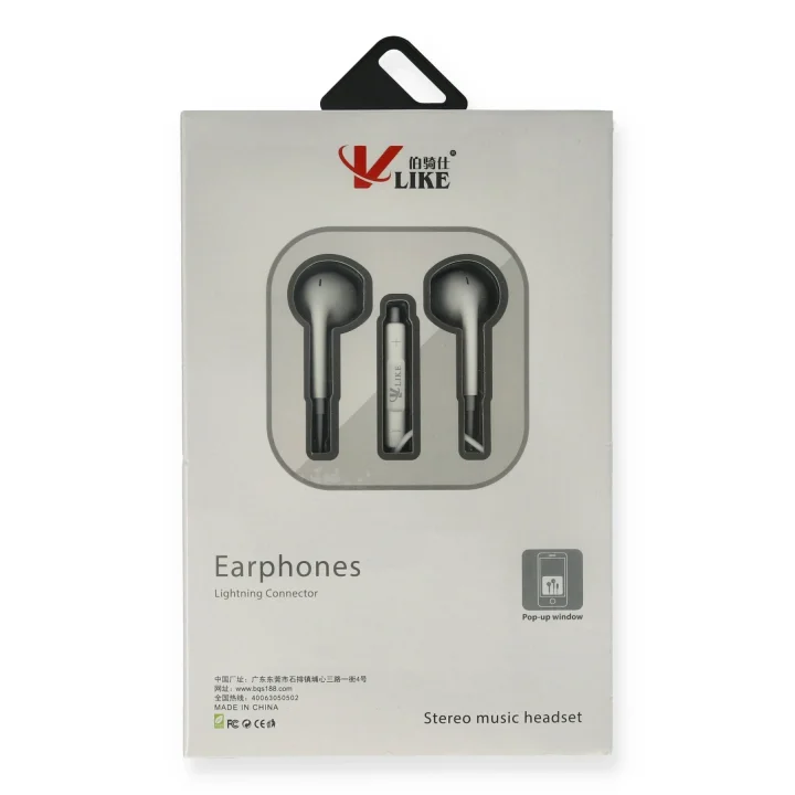 Mey İthalat® Vlike VK i7 Lightning Bluetooth Kablolu Kulaklık