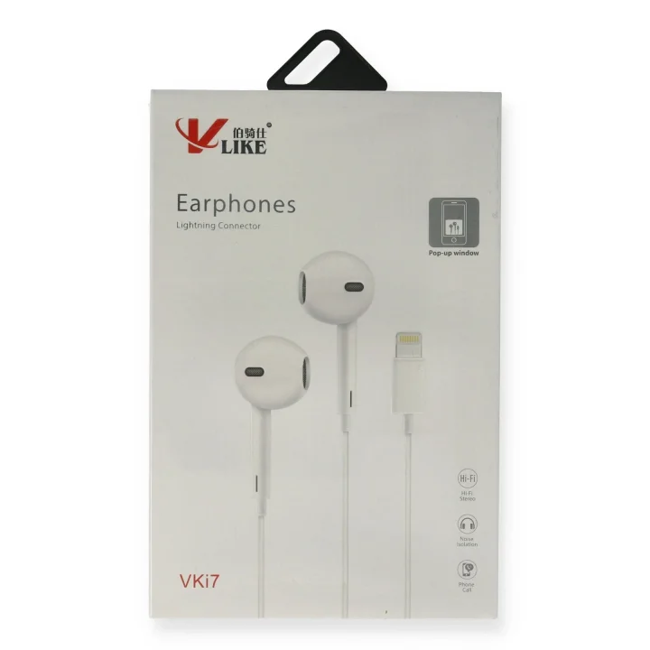 Mey İthalat® Vlike VK i7 Lightning Bluetooth Kablolu Kulaklık
